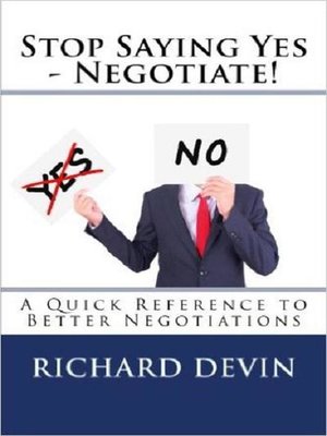 cover image of Stop Saying Yes--Negotiate!